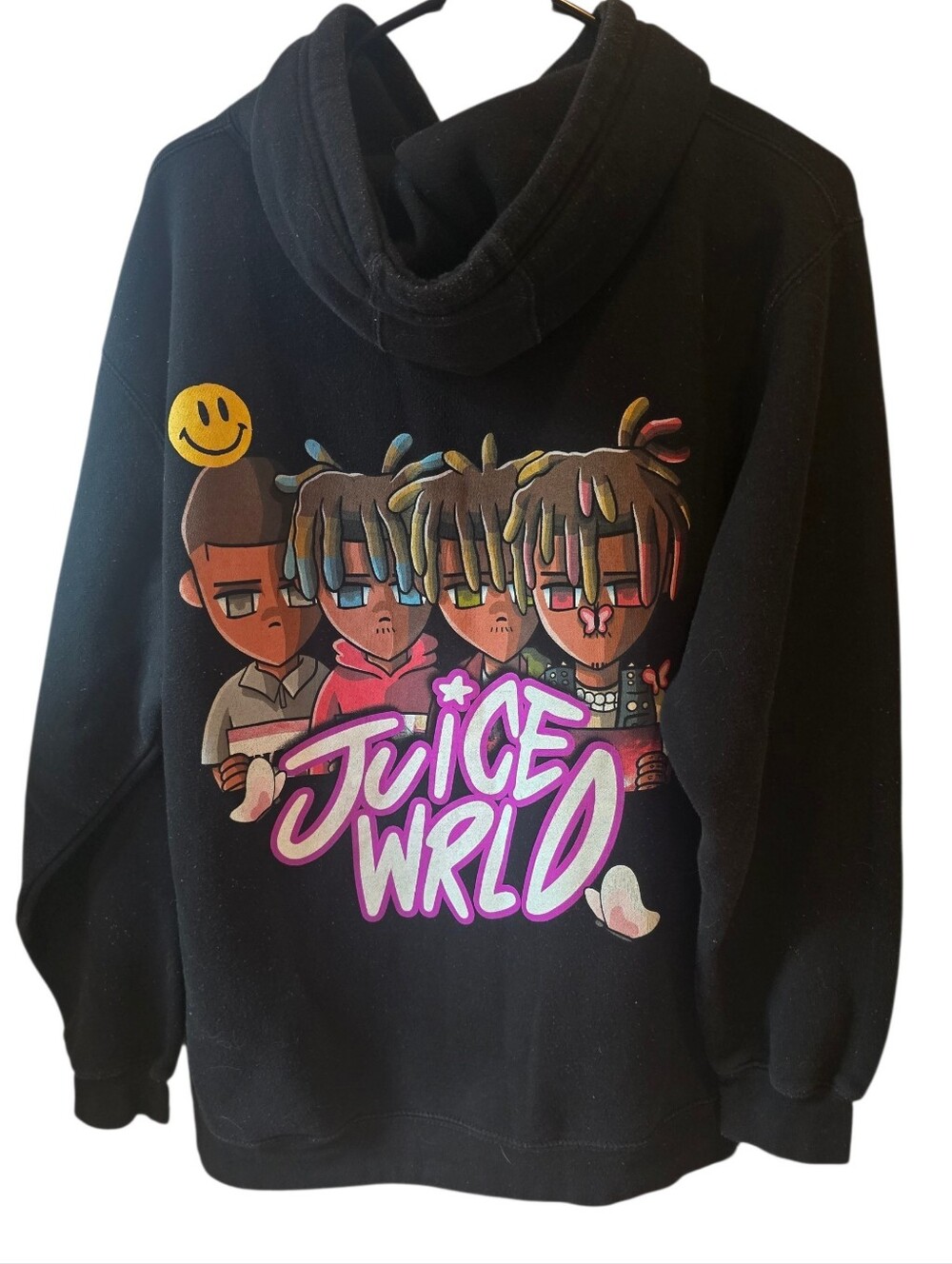 Juice WRLD Graphic Hoodie - Cartoon Logo Design Medium